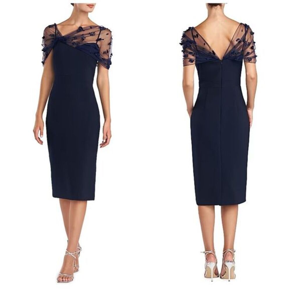 Theia Gia Beaded Shawl-Embellished Dress Size 2